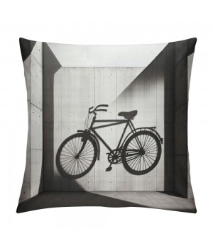 Ulloord pillow Cover Black Bicycle pillowcase Square Retro Bike Cushion Cover Outdoor Decor Home Sofa Couch Bedroom