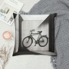 Ulloord pillow Cover Black Bicycle pillowcase Square Retro Bike Cushion Cover Outdoor Decor Home Sofa Couch Bedroom