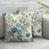 Ulloord  Gray Flower Oil Painting Throw pillow Covers Graceful Floral Flower Decorative Throw pillow Cover Square Art Prints Sofa Decor