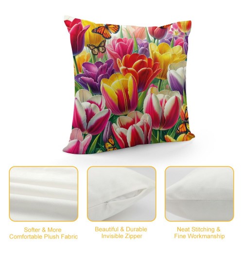  pillow Decorative pillow Case Watercolor Flowers Butterfly Decor Throw pillow Covers Cushions Covers Home Decorative pillowcase