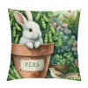 Ulloord  Hello Spring pillow Covers Animal Lovely Bunny&nbsp;Butterfly Birds with Spring Greenery Decorative Throw pillow Covers pillow Case for Home Office Outdoor Indoor