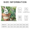 Ulloord  Hello Spring pillow Covers Animal Lovely Bunny&nbsp;Butterfly Birds with Spring Greenery Decorative Throw pillow Covers pillow Case for Home Office Outdoor Indoor