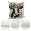 Ulloord Lovely Cow Throw pillow Covers Black White Cow with Floral Farmhouse pillow Cover Hidden Zipper Cute Animal pillowcase Square Outdoor Cushion Cover for Sofa Couch(Cow)