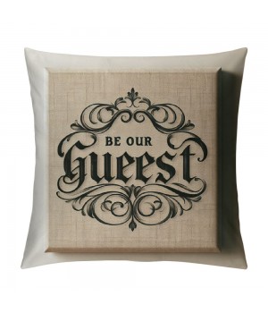 Ulloord Be Our Guest Quote pillow CoverSquare Home Decorative Throw pillow Case Cushion Covers