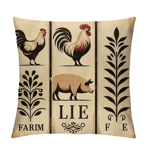 Ulloord pillow Covers Farm Animal Pig Cow Decorative pillow Case Cushion Cover for Outdoor Home Decor Sofa Bedroom Car pillow Cover