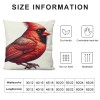  Throw pillow Covers Oil Painting Lovely Cardinal Bird with Green Plant Super Soft Decorative pillow Cover Square White Background pillow Case for Home Sofa Couch