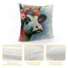 Smilayrd Farm Animal Farmhouse pillow Covers Oil Painting Lovely Cow with Decor Throw pillow Case Rustic Country Animal Cushion Cover Outdoor for Sofa