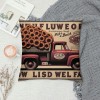 Ulloord  Vintage Red Truck pillow Cover Wood Grain with Sunflowers Pattern Decorative Throw pillowcase Square Cushion Covers Decor Rustic Home Sofa