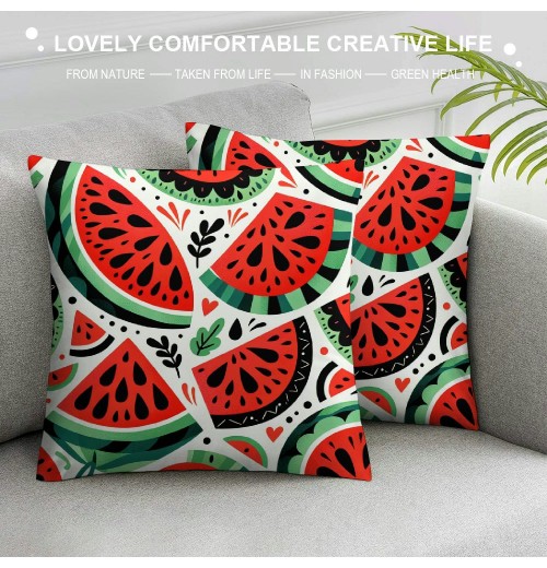  Hello Summer Throw pillows Covers&nbsp;Cool Pieces Pattern&nbsp;Watercolor Throw pillow Cover Beach Fruits Decor pillow Case for Sofa