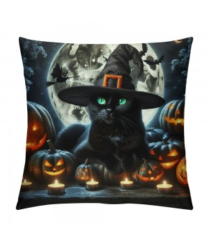  Halloween Throw pillow Case Pumpkin Decorative Home pillow Covers Witch Hat Square pillowcase Decor Men Women Sofa Bed