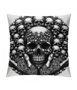 Retro White Head Throw pillow Covers Halloween Party Decorative Couch Cushion Cover Skull pillow Case