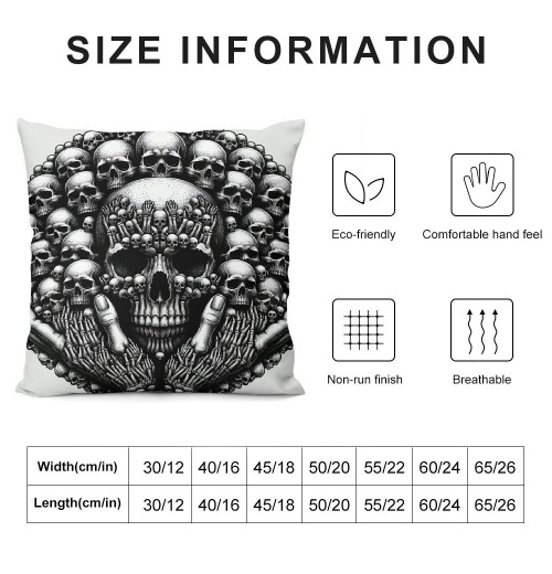 Retro White Head Throw pillow Covers Halloween Party Decorative Couch Cushion Cover Skull pillow Case