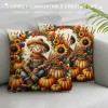 Ulloord  Throw pillow Covers Pumpkin Sunflower&nbsp;Maple Leaf Scarecrow Wreath Decorative Throw pillow Case Fall Flower Plant pillowcase Home Decor Sofa Couch