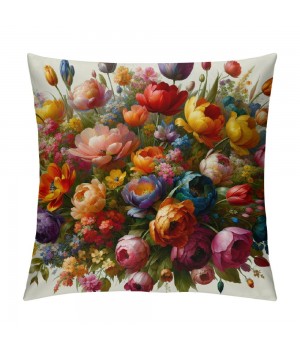 Floral Farmhouse pillow Covers Vintage Daisy Flowers Decorative Spring pillow Covers Outdoor Flower Modern Cushion Cover for Sofa