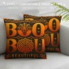  Halloween pillow Cover Happy Halloween Throw pillow Covers,Boo Pumpkin Quote pillow Case,Home Decor Cushion Cover