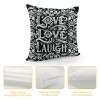 Ulloord  pillow Covers Love Laugh Quote pillowcase&nbsp;Flower Vine with&nbsp;Black Background Cushion Covers Square for Home Sofa Mother's Day