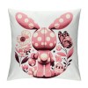  Happy Easter Rabbit pillow Covers Spring Easter Bunny Farmhouse Decoration Hello Flowers Pink Stripes Throw pillow Cover Cushion Case