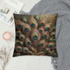 Ulloord &nbsp;Peacock Feathers Decorative Throw pillow Covers pillows Case Square Oil Painting Cushion Cover pillowcases with Zipper Home Decor&nbsp;Couch Patio Super Soft 