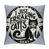 Ulloord Cat Kitty Themed pillowcase Decorations for Home, Funny Quote I Just Freaking Love Tuxedo Cats Okay Throw pillow Cover, Tuxedo Cats Gifts, Cat Lover Gifts