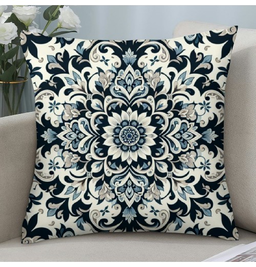 Ulloord Floral pillow Covers, Gray Geometric Modern Abstract Decorative pillow Covers, pillow Cushion Cases for Room Sofa Bed Home Decor