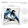 Ulloord pillow Covers Super Soft Christmas Blue Couple Birds Resting on a Tree Branch Throw pillow Covers Decor pillowcase Cushion Cover