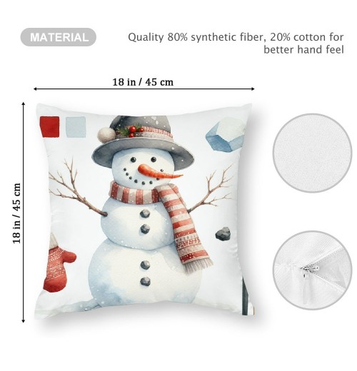 Ulloord  pillow Covers Super Soft Christmas Snowman Throw pillow Covers Xmas Party Home Decor pillowcase Cushion Cover