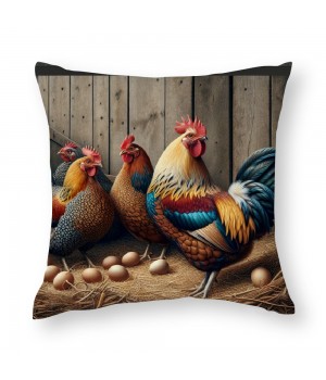  Farm Animals pillow Cover Vintage Rustic Farmhouse Watercolor Rooster Eggs pillow Cases Cushion Cover for Home Sofa Couch