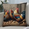  Farm Animals pillow Cover Vintage Rustic Farmhouse Watercolor Rooster Eggs pillow Cases Cushion Cover for Home Sofa Couch