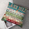 Ulloord  Funny Words Lake Rules Lettering pillow Covers Retro Wooden Decorative pillowcase Cushion Cover Home Sofa