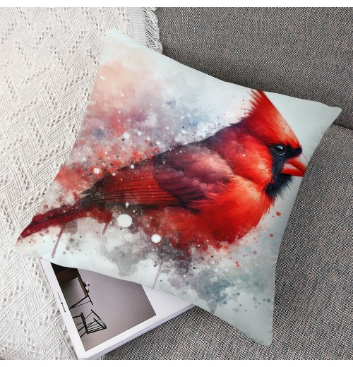 pillow Covers Christmas Cardinal Bird Decorative Throw pillow Covers Super Soft pillowcases Cushion Cover Home Office Sofa Car Decor