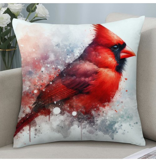 pillow Covers Christmas Cardinal Bird Decorative Throw pillow Covers Super Soft pillowcases Cushion Cover Home Office Sofa Car Decor