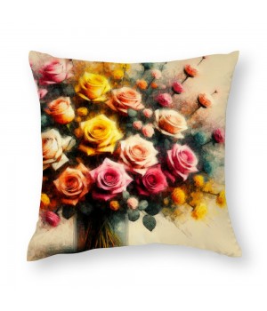 Ulloord  Floral Farmhouse pillow Covers Vintage Tulip Daisy Peonies Flowers Decorative Spring pillow Covers Outdoor Flower pillow Cases Modern Linen Cushion Cover for Sofa