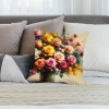 Ulloord  Floral Farmhouse pillow Covers Vintage Tulip Daisy Peonies Flowers Decorative Spring pillow Covers Outdoor Flower pillow Cases Modern Linen Cushion Cover for Sofa