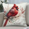 Ulloord  Throw pillow Covers Red Cardinal Bird Resting on The Tree Branch with I am Always with You Sweet Quote Decorative pillow Covers Super Soft Square pillowcase Cushion Cover