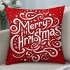 Ulloord  Merry Christmas pillow Covers Series pillow Cover Red Christmas Square pillow Case Linen Blessing pillowcase for Sofa Couch Decorations