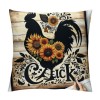  Outdoor Throw pillow Cover Farm Animals Cow Pig Hen Sheep with Sunflower Flower Farmhouse pillows Cushion Cover Country Style Decor Sofa (Moo Set)