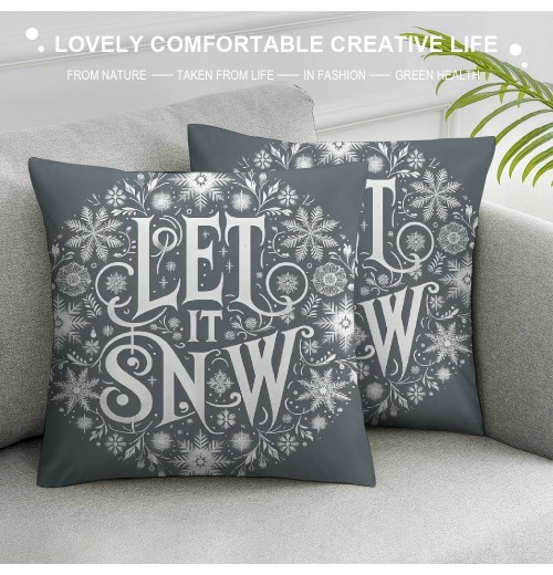 Throw pillow Covers Christmas Lettering Saying Phrase with Burlap Print Decorative pillow Covers Winter Xmas Season Blessing Gift for Home Sofa Decor