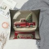  Merry Christmas pillow Covers Christmas Tree with Quote Decorative Throw pillow Cover Cushion Case Black Throw pillowcase (&amp;)