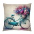 Ulloord  Vintage&nbsp;Bicycle Bike Throw pillow Covers for Home Sofa Couch Spring Flower Decorative Cushion Cover Square Pcases Blue Green Bike Outdoor Decor