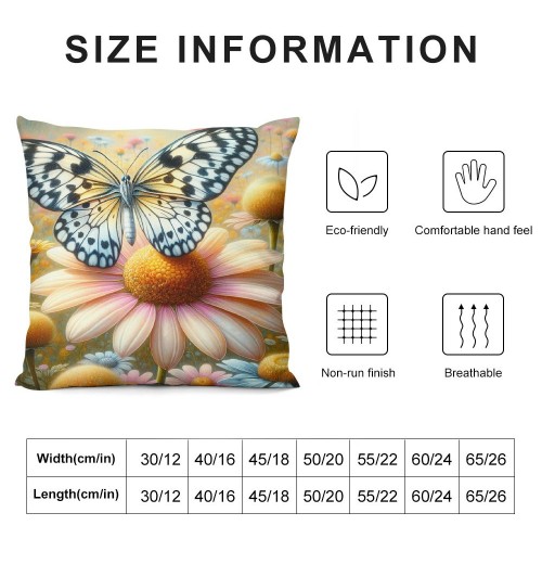 Ulloord  Spring Summer Daisy pillow Covers Daisy Floral Blooming Butterfly pillow Cases Farmhouse Throw pillows Case Home Decor for Room Bedroom Outdoor