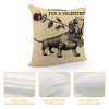 Animal Dog &amp; Longing for a Valentine Home Decorative Throw pillow Case Cushion Cover for Sofa Couch