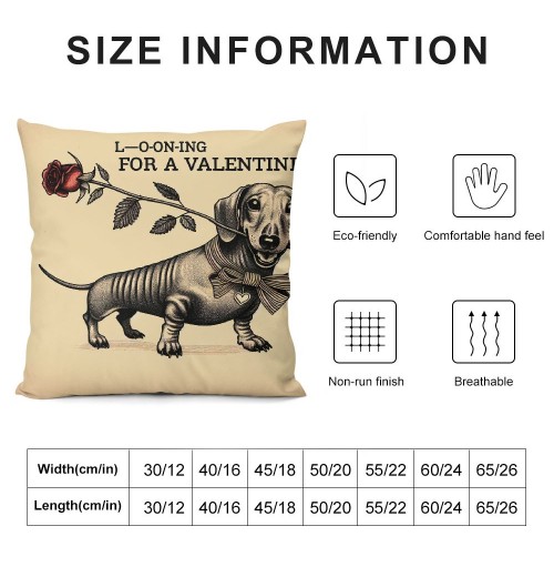 Animal Dog &amp; Longing for a Valentine Home Decorative Throw pillow Case Cushion Cover for Sofa Couch