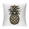 Ulloord  Pineapple pillow Covers Summer Beach Decorative Throw pillow Case Gold Pineapple in Black White Stripes pillow Case Square Cushion Cover for Sofa Bedroom