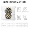 Ulloord  Pineapple pillow Covers Summer Beach Decorative Throw pillow Case Gold Pineapple in Black White Stripes pillow Case Square Cushion Cover for Sofa Bedroom