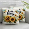  Home Sweet Home Farmhouse pillow Covers Rustic Sunflower Throw pillow Covers&nbsp; Bee Farm pillow Case Outdoor Yellow Floral Cushion Cover for Sofa