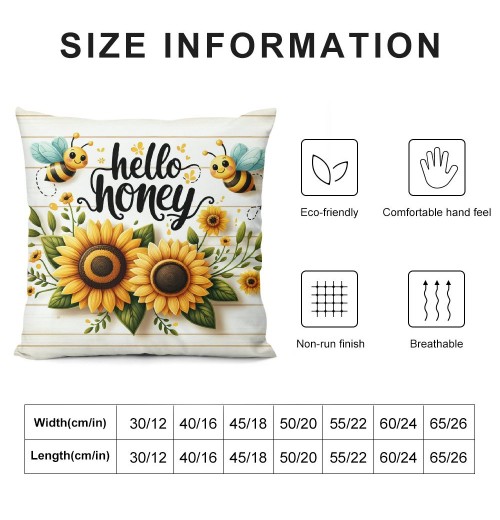  Home Sweet Home Farmhouse pillow Covers Rustic Sunflower Throw pillow Covers&nbsp; Bee Farm pillow Case Outdoor Yellow Floral Cushion Cover for Sofa