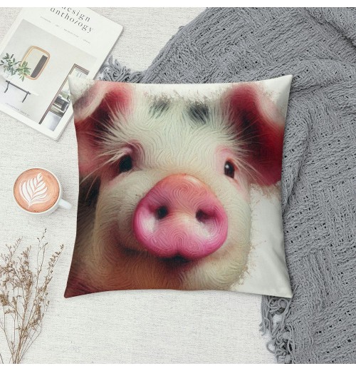 Ulloord pillow Covers Abstract Adorable Funny Animal Pig Throw pillow Covers Square pillowcase Cushion Cover for Home Sofa Couch Car Decoration 