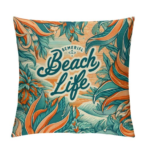  Throw pillow Cover Vintage Ocean Theme Conch and Decorative pillow Case Home Decor Square Cushion Cover pillowcase ()