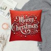 Ulloord Merry Christmas pillow Covers Series pillow Cover Red Christmas Square pillow Case Linen Blessing pillowcase for Sofa Couch Decorations