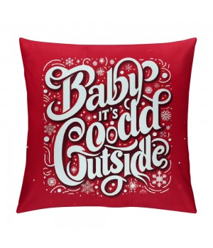 Ulloord Baby It's Cold Outside Christmas Snowflake Throw pillow Cover Super Soft Red Decorative pillow Covers Cushion Case Home Sofa Couch